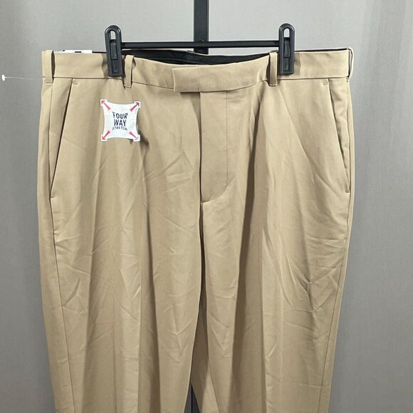 NEW Izod Pants Mens 34 brown dress straight leg classic preppy - Picture 2 of 10